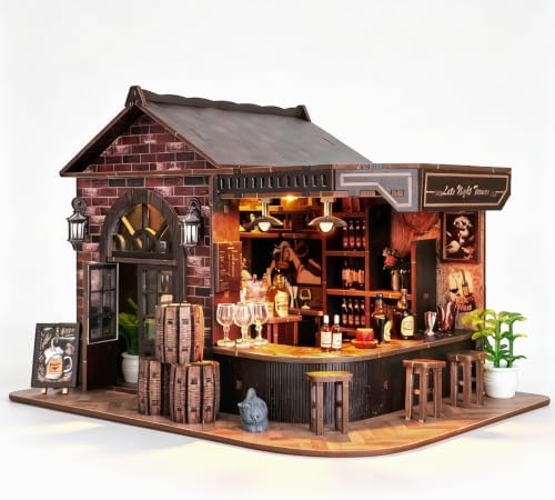 Vintage Pub Book Nook Kit, DIY Miniature House for Adults by Gosikee