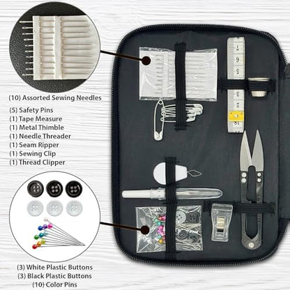 Vellostar Beginner Sewing Kit for Adults and Kids, 22 Threads, Travel Case - Image 3