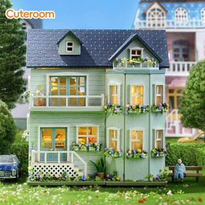 CUTEROOM DIY Miniature House Kit Wooden Craft Gift for Adult-Warm Manor - Image 2