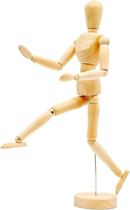 Bright Creations Drawing Mannequin - Wooden Mannequin for Drawing & Figure Reference - 12-Inch, Wooden, 2-Pack