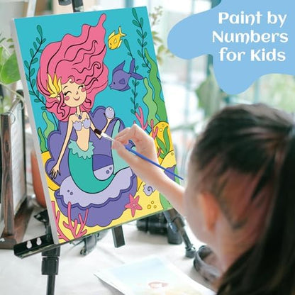 goldentime 3 Pack Kids Paint by Numbers Ages 4-8-12 Includes 8x10 inch Framed Canvas with 19 Acrylic Paints, 5 Brushes Fun and Easy Predrawn Canvas for Painting Kids - Image 5