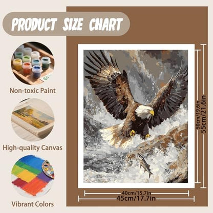 XTCIXAL Paint by Numbers Kit for Adults, Eagle, 16X20 Inch - Image 4