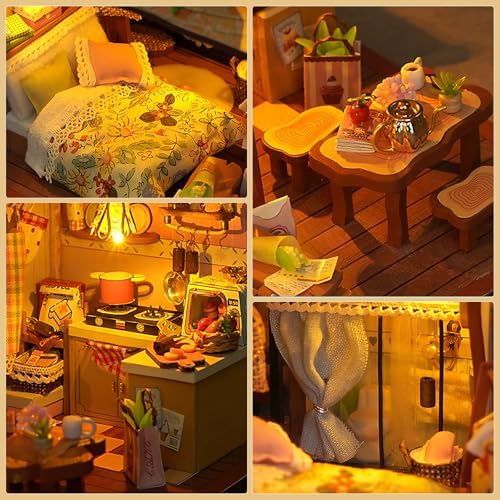DIY Miniature House Kit, Mini House Building kit with Dust Cover for Adults - Image 3