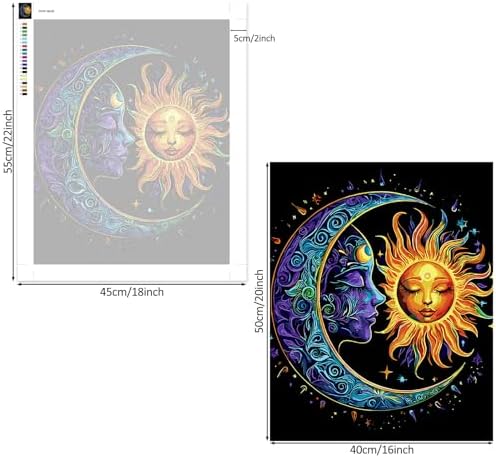 Lxmsja Moon Paint by Numbers Kit for Adults, Sun Acrylic Paint by Numbers for Adults Beginner, DIY Craft Supplies Oil Painting Kits for Home Wall Decor 16x20 inch (No Frame) - Image 6