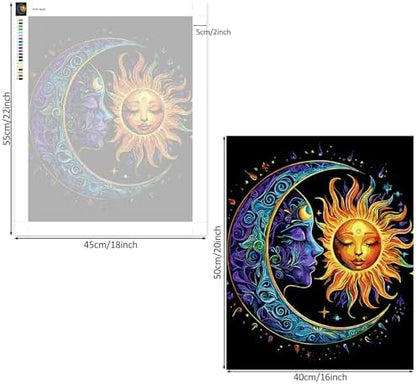 Lxmsja Moon Paint by Numbers Kit for Adults, Sun Acrylic Paint by Numbers for Adults Beginner, DIY Craft Supplies Oil Painting Kits for Home Wall Decor 16x20 inch (No Frame) - Image 6