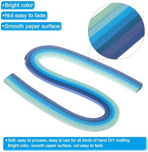 PATIKIL 120pcs Quilling Strips Paper 3/16"(5mm) 21" Origami Paper Quilling Strip for Art DIY Hand Craft Christmas, Blue - Image 3