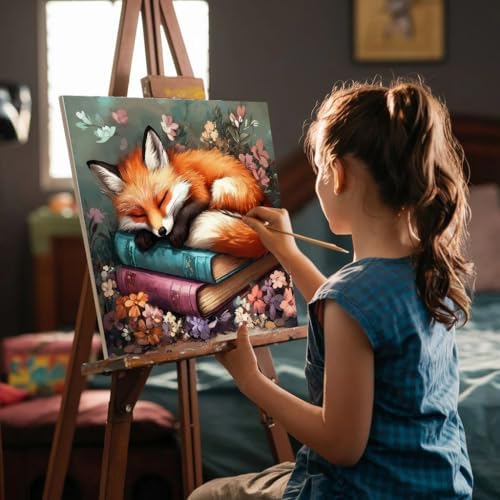 VIGEGU Fox Book Paint by Numbers Kit for Adults Beginner with Framed - Image 4