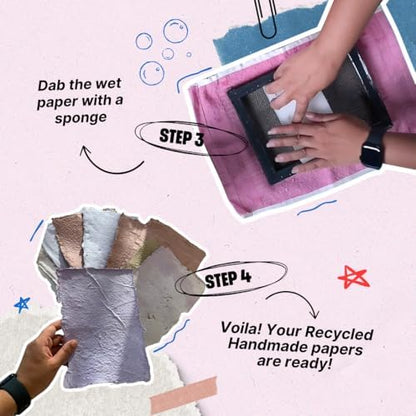 KITSTERS DIY Handmade Paper Making Kit | Make Recycled Textured Paper | DIY Kit for All - Men & Women | Craft Kit - Mould & Deckle Included | Adult Hobbies | New Crafts to Try - Image 5