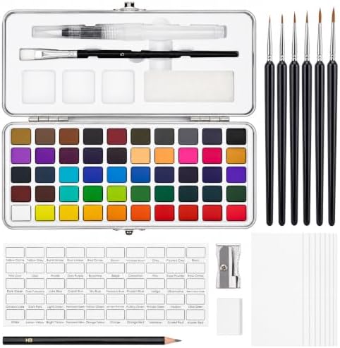 JEAWIWI Watercolor Paint Set, 128 Colors, Portable Water Color Kit by JEAWIWI