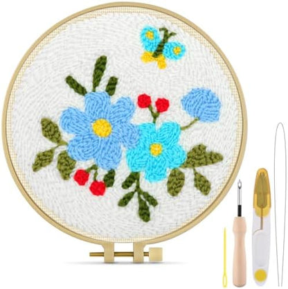 TINDTOP Punch Needle Embroidery Kits, Flowers Punch Needle Kits for Adults by TINDTOP
