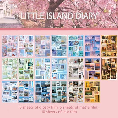 Japanese Kawaii Sticker Book - 20 Sheets Cute Cherry Blossom Island Vibe Stickers for Journals, Planners, Scrapbooking & Water Bottles - Holographic Glitter Vinyl Decals (277 Pcs, Pink) - Image 2