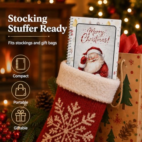 Christmas Gift Card Book, 5x7 Holiday Gift Booklet, DIY Spiral-Bound Merry Christmas College Survival Kit, 10-Page Surprise Greeting Card Book for Cards Cash, Students Graduation Gift - Image 4
