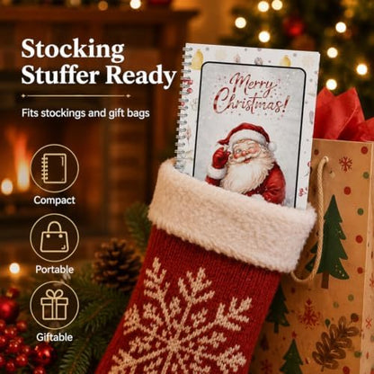 Christmas Gift Card Book, 5x7 Holiday Gift Booklet, DIY Spiral-Bound Merry Christmas College Survival Kit, 10-Page Surprise Greeting Card Book for Cards Cash, Students Graduation Gift - Image 4