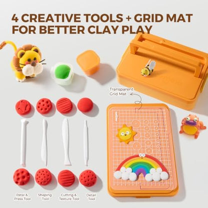 Jar Melo Air Dry Clay for Kids 12 Colors Modeling Clay Kit with Storage Box - Image 5