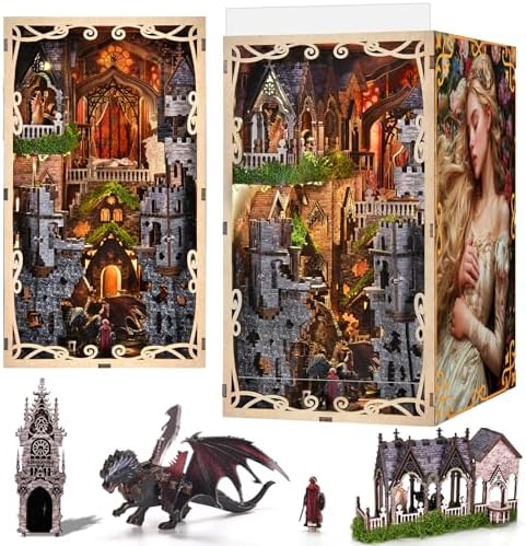 MiniCity Book Nook Kit, DIY Scene Miniature House Kit Tiny House Mini Booknook Craft Bookshelf Decor, 3D Puzzles for Adults, Scale Model Building for Book Lovers (Sleeping Beauty) by MiniCity