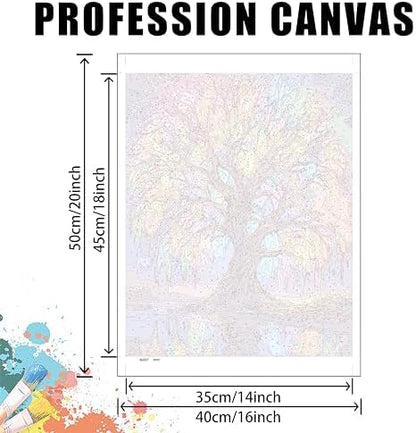 Yunruily Tree of Life Paint by Numbers Adult-Tree of Life Canvas Paint by Numbers for Adults,Painting by Number Canvas for Adults for Gifts and Home Wall Decor(with Gifts Box) 16x20inch - Image 4