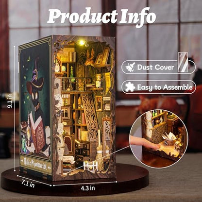 CUTEBEE Book Nook Kit, DIY Booknook Miniature House Tiny House 3D Wooden Puzzle Dollhouse Kit for Adults and Teens, Bookshelf Insert Decor, DIY Craft Gift Model Build - Image 3