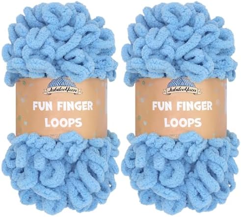 JubileeYarn Fun Finger Loops Yarn - Maritime Blue - 2 Skeins by BambooMN