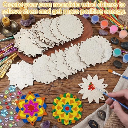 JellyArch Mandala 30 Pack DIY Wind Chime Kit Art and Crafts - Image 5