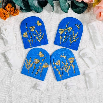 Xaekicr Polymer Clay Molds Nature Garden Set – 7PCS Botanical and Insect Texture Clay Molds for Polymer Clay Jewelry, Floral Clay Tools for Earrings, Crafts and Nature-Inspired Designs - Image 3