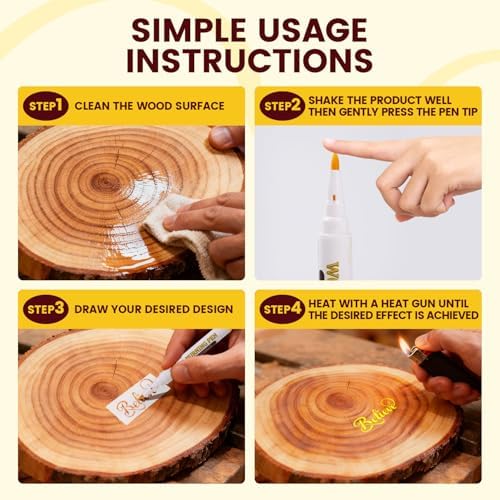 Wood Burning Marker Pen with 3 Inspirational Word Stencil- Pyrography Art Tool for Wood Crafting, PET Tips, DIY Woodburning Marker Kit for Beginners, Home Studio School Art Projects - Image 6