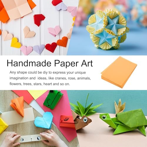 MECCANIXITY 100 Sheet Origami Paper Double Sided Fluorescent Orange 11.7 x 8.3 Inch Square Sheet for Art Craft Project, Beginners, Gifts Decor - Image 6