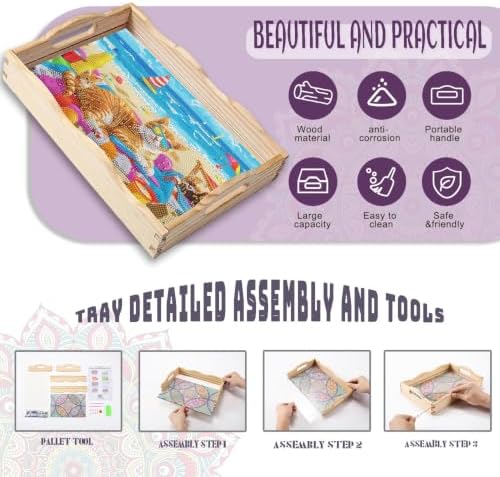 EWJRNSF Diamond Art Kits for Adults Wooden Serving Trays with Handles - Image 3