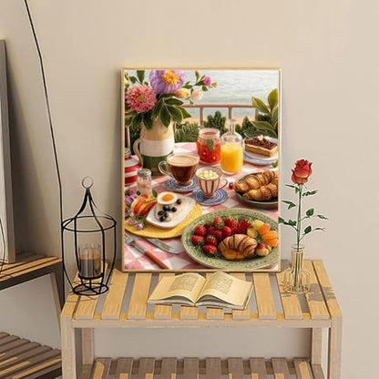 Jiqinsiye Adults Paint by Number Kits,Afternoon Tea Painting by Number Kits on Canvas,Large Color by Numbers Adult Watercolor Gifts for Friends Wall Decor - Image 7