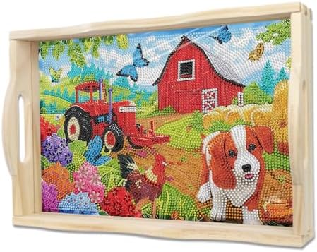 EWJRNSF Diamond Art Kits for Adults Wooden Serving Trays with Handles by EWJRNSFDiamondPainting