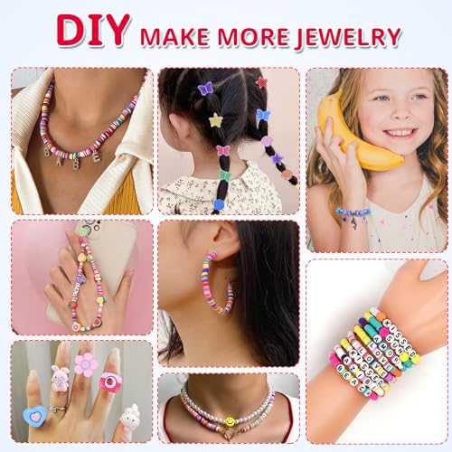 AIPRIDY 3200 Pieces Girls Toys Bracelet Making Kit, Unicorn/Mermaid Clay Beads Jewelry Activity Kit, DIY Crafts Birthday Christmas Gifts for Girls Ages 5 6 7 8 9 10 11 12 Years Old (Light Pink) - Image 4
