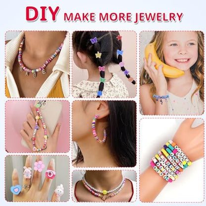 AIPRIDY 3200 Pieces Girls Toys Bracelet Making Kit, Unicorn/Mermaid Clay Beads Jewelry Activity Kit, DIY Crafts Birthday Christmas Gifts for Girls Ages 5 6 7 8 9 10 11 12 Years Old (Light Pink) - Image 4