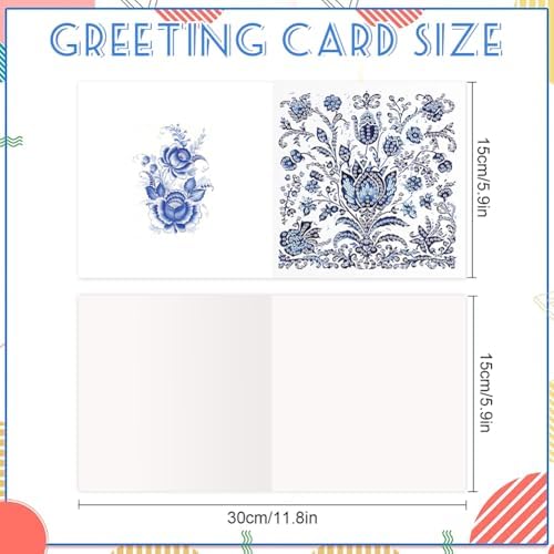 jinglinhh 6pcs Diamond Art Painting Porcelain Greeting Cards with Envelopes, DIY Card Making Kits for Adults, Diamond Art Postcards Christmas Cards Craft Gifts - Image 2