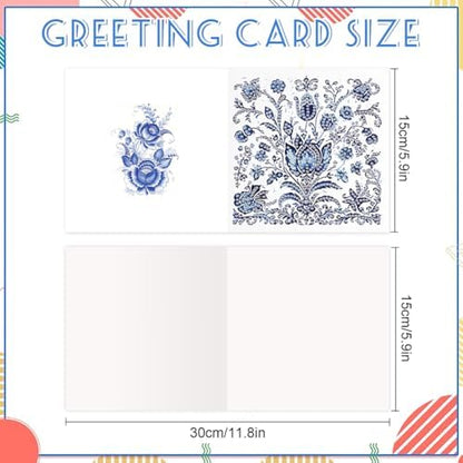 jinglinhh 6pcs Diamond Art Painting Porcelain Greeting Cards with Envelopes, DIY Card Making Kits for Adults, Diamond Art Postcards Christmas Cards Craft Gifts - Image 2