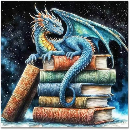 Tiwabb Dragon Book Stamped Cross Stitch Kits for Adults Beginners by DIYHomeDecor