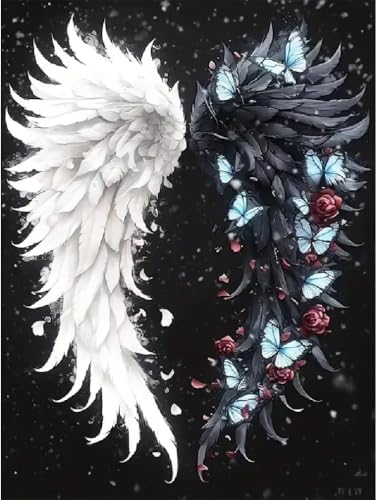 Angel Wings Stamped Cross Stitch Kits for Adults,Colourful Angel Wings Dimensions Cross Stitch Kits Embroidery Kit Arts and Crafts for Beginners 15.7x11.8 inches by Unknown