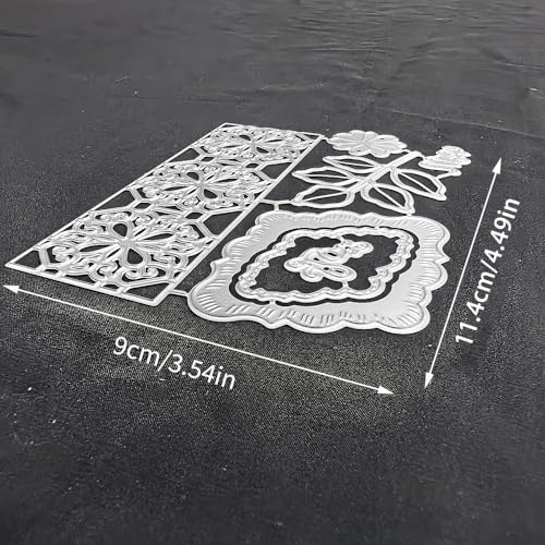 Lapoo Flowers Cutting Die for Scrapbooking - Durable Metal Cutting Die for DIY Scrapbook Photo Album Decorative Paper Card, Metal Card Making Supplies (Lily Border 4.5 x 3.5 in) - Image 3