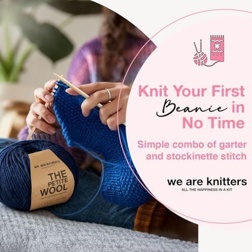 We Are Knitters Tremblant Beanie Kit | Beginner Knitting Gift Kit | Easy Flat Knit Winter Hat | Cozy DIY Handmade Beanie Set - Image 6