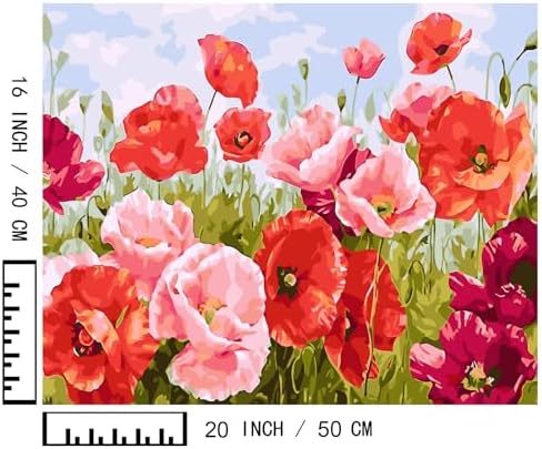 BAISITE Paint by Numbers Kit for Adults Beginners,20" Wx16 L Canvas for Painting Kits for Adults in Colorful Box Poppy Flowers-BSC001-Already Stretched on a Wooden Frame - Image 7