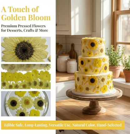 Natural Dried Pressed Mix Flowers Leaves , 41 Pieces, Many Varieties, for Cake Decorating, Jewelry Making DIY Art Crafts, Candle Making, Nails Décor, Soap Making, Phone Case (Yellow Flower) - Image 4