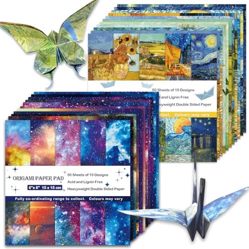 Origami Paper Kit 100 Sheets, 6x6 Inch Double Sided 40 Vivid Colored Paper by Bestartsuppliesforyou
