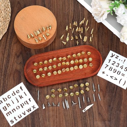 105 Pieces Wood Burning Tip Letters Set Including Letter Number Symbol Alphabet Template for Wood Burner DIY Embossing Carving - Image 4