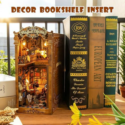 Book Nook Kit, 3D Wooden Puzzles Booknook Dollhouse with LED Light - Image 5