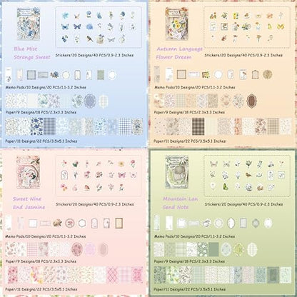 400Pcs Vintage Scrapbook Paper Floral Scrapbook Supplies Junk Journal Stickers Journaling Supplies for Bullet Journaling, Retro Crafts, Planner, Collage Card Album - Image 6