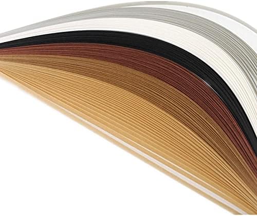 ODETOJOY Quilling Paper Gradient Quilling Strips 3mm Crafts Filigrana Paper 1/8inch Rainbow Color 120pcs Length 21inch (Brown) - Image 2