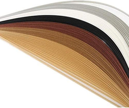 ODETOJOY Quilling Paper Gradient Quilling Strips 3mm Crafts Filigrana Paper 1/8inch Rainbow Color 120pcs Length 21inch (Brown) - Image 2