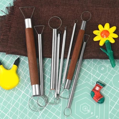 Complete Pottery Making Set Including Aluminum Clay Shaping and Trimming Instrument Long Clay Equipment - Image 5