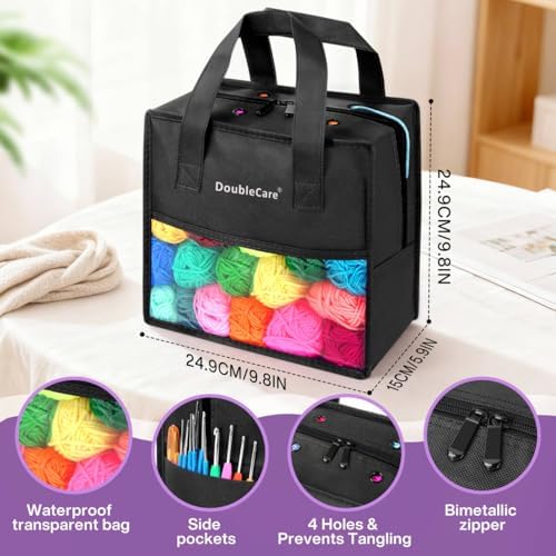 90Pcs Crochet Kit for Beginners, 1575 Yards 36 Colors Yarn for Crochet, 54Pcs Crochets Accessories Set including Ergonomic Hooks for DIY Amigurumi, Scarves, Granny Squares, Gift for Christmas, Black - Image 5