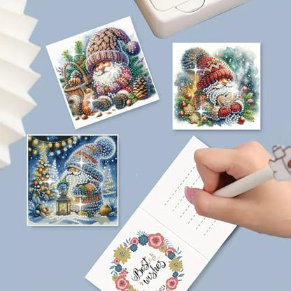 DIY Diamond Greeting Cards Set, 5D DIY Diamond Art Painting Festival Style Greeting Card, DIY Christmas Card Making Kits for Family Friends Handmade Gift-#01-6PC Goblin - Image 3