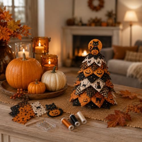 DIY Halloween Quilted Fabric Tree Kit, 3D Layered Sewing Craft Set Adults - Image 5