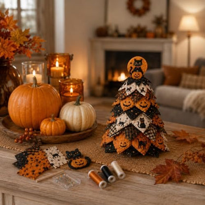 DIY Halloween Quilted Fabric Tree Kit, 3D Layered Sewing Craft Set Adults - Image 5